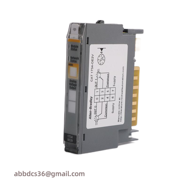 1734-oe2v_a_analog_voltage_output_module.png AB 1734-OE2V Analog Voltage Output Module: Precision Control for Industrial Automation