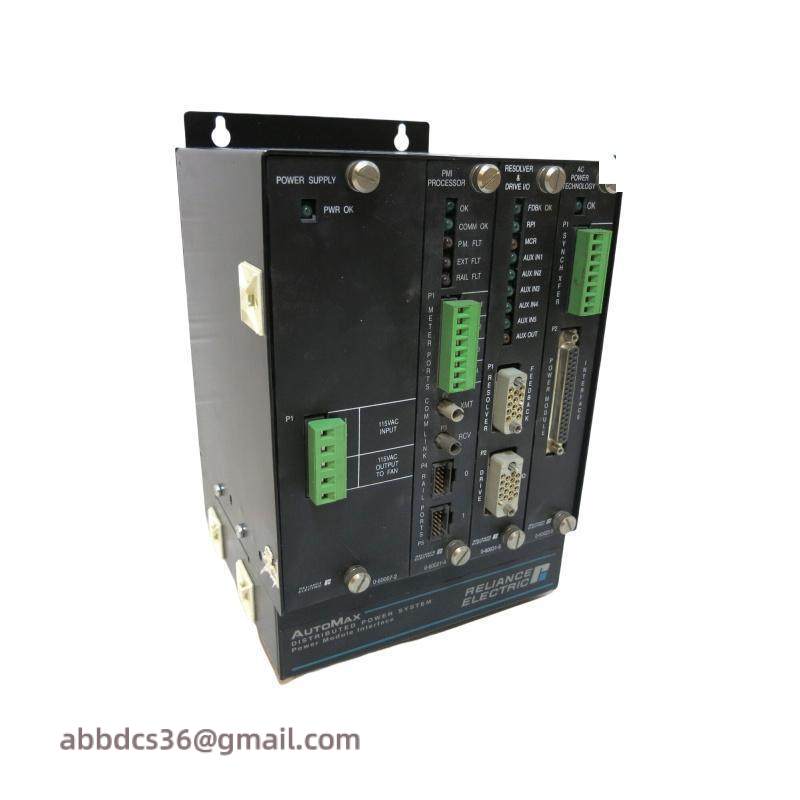 reliance_electric_805401-3s_slot_rack_w_cards_power_supply_pmi_processor.jpg Reliance Electric 805401-3S Slot Rack Assembly with Power Supply & Processor Module