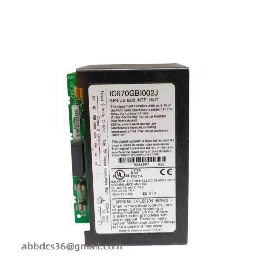 ge_ic670gbi002.jpg GE IC670GBI002 Field I/O Control Bus Interface Unit